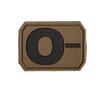 Mil-Tec velcro patch blood group "O Neg" 3D, dark coyote