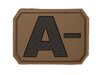 Mil-Tec velcro patch blood group "A Neg" 3D, dark coyote