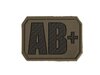 Mil-Tec velcro patch blood group "AB Pos" 3D, OD green