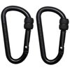 MFH Karabiner, Schraubverschluss, D 8mm x 8cm, 2er Pack,schwarz