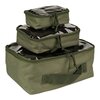 101 Inc Packing Cubes organizers transparant, set van 3 stuks, legergroen