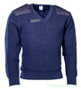 KL marechaussee commando trui met v-hals, 100% Wol, blauw
