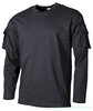 MFH US Longsleeve shirt met mouwzakken, zwart
