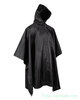 Mil-tec Poncho, Rip Stop, noir, PE 260 grammes, 141 x 207 cm