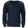 Pull commando de la police militaire n&eacute;erlandaise en 100% Laine avec col en V, bleu marine