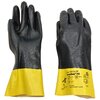 Gants de protection chimique NBC KCL TevuChem 765, en caoutchouc, noirs et jaunes