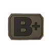 Mil-Tec velcro patch blood group "B Pos" 3D, OD green