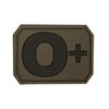 Mil-Tec velcro patch blood group "O Pos" 3D, OD green