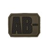 Mil-Tec velcro patch blood group "AB Neg" 3D, OD green