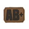 Mil-Tec velcro patch blood group "AB Pos" 3D, dark coyote