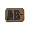 Mil-Tec velcro patch blood group "AB Neg" 3D, dark coyote