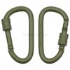 MFH Karabiner, Schraubverschluss, D 6mm x 6cm, 2er Pack, olivgr&uuml;n