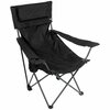 Fox outdoor Folding chair, "Deluxe", black, back- and armrest