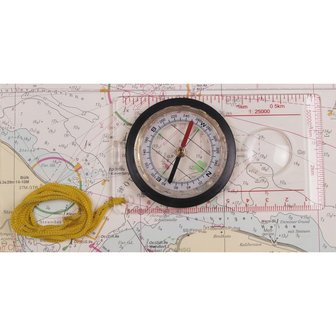 Map compass transparent plastic case