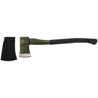 Ax with fiberglass handle and protective cover 62CM, green