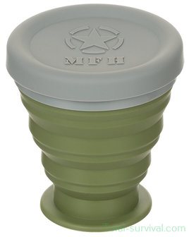 Foldable cup with lid, army green, 200ml