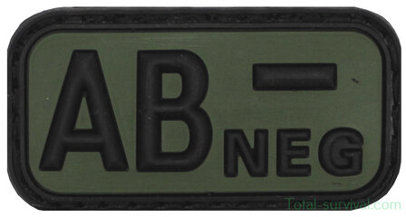 Blood type patch &quot;AB Neg&quot; 3D, black-olive green