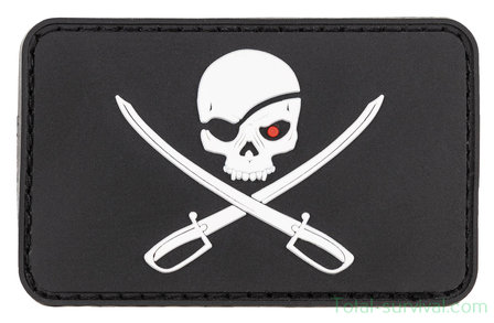  Patch &quot;Skull and swords&quot; 3D, noir