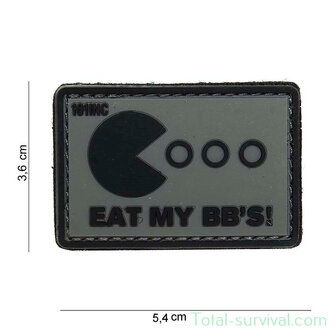 101 INC 3D PVC patch &quot; Eat my BB&#039;s &quot;  Grey/Black