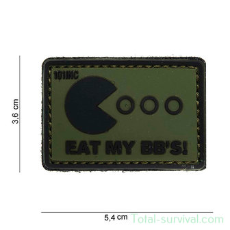 101 INC 3D PVC patch &quot; Eat my BB&#039;s &quot;  Green/Black