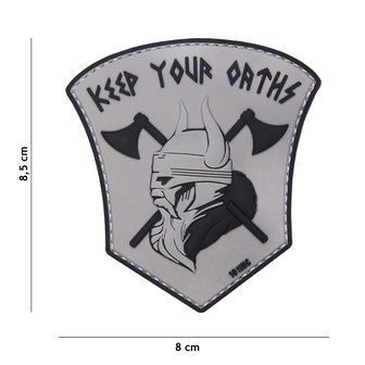 101 INC 3D PVC patch &quot; Keep your oaths &quot; gray