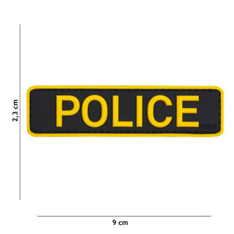 101 INC 3D PVC patch &quot; Police &quot; yellow