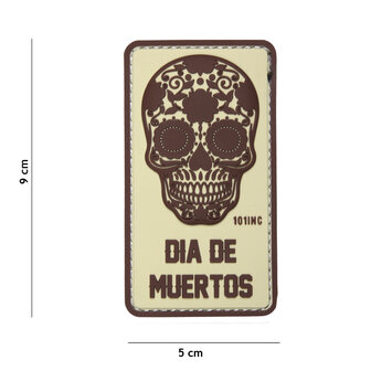 101 INC 3D PVC patch &quot; Dia de Muertos &quot; beige