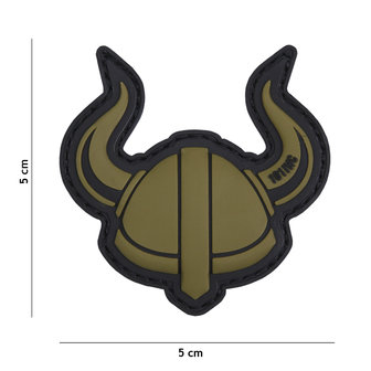 101 INC 3D PVC patch &quot; Viking helmet &quot; green