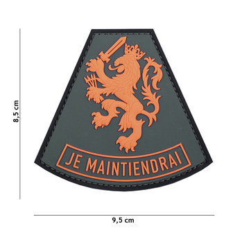 101 INC 3D PVC patch &quot; Je Maintiendrai &quot; orange