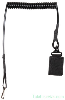 MFH Lanyard for Pistol, black, with carabiner