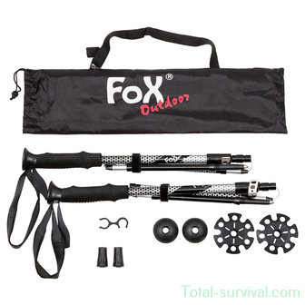 Fox outdoor Aluminium Trekking Poles, &quot;Haidel&quot;, foldable, foam handle