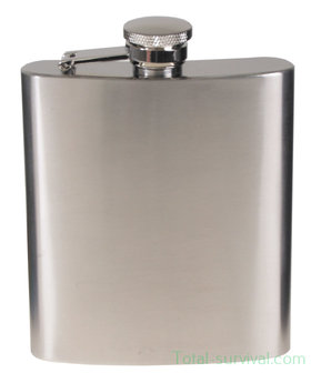 Fox outdoor Hip Flask, Stainless Steel, chrome matt, 8 OZ, 225 ml
