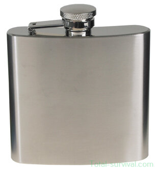 Fox outdoor Hip Flask, Stainless Steel, chrome matt, 6 OZ, 170 ml