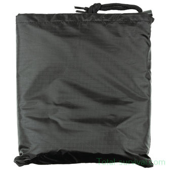 Mil-Tec Poncho, Rip Stop, noir, PE 780 grammes, 210 x 150 cm