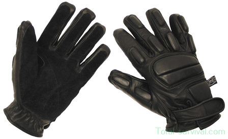 MFH Leather gloves &quot;Protect&quot;, cut-resistant, black