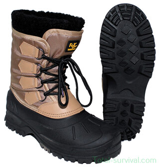 Fox outdoor Cold Protection Boots / K&auml;lteschutzstiefel, geschn&uuml;rt, khaki-schwarz