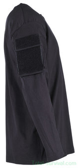 Chemise &agrave; manches longues US MFH avec poches sur les manches, noir