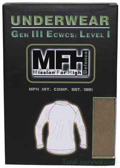 MFH US undershirt, long sleeve, level I, Gen III, OD green