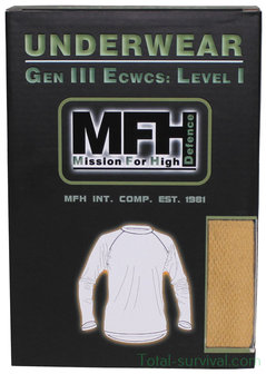 MFH US undershirt, long sleeve, level I, Gen III, coyote tan