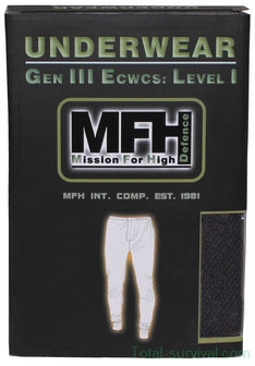 MFH US ECWS Base Layer broek, lang, level I, Gen III, zwart