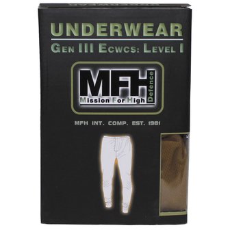 MFH US ECWS Thermal Underpants, long, Level I, GEN III, coyote tan