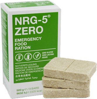 Ration alimentaire d&#039;urgence NRG-5 no gluten (500G) 9 bars