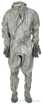 Poolse NBC/CBRN protective coverall met handschoenen en tas, grijs