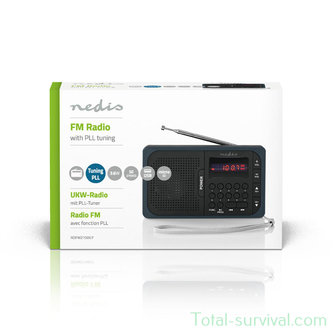 Nedis draagbare FM-radio met PLL-tuner en USB/SD speler 