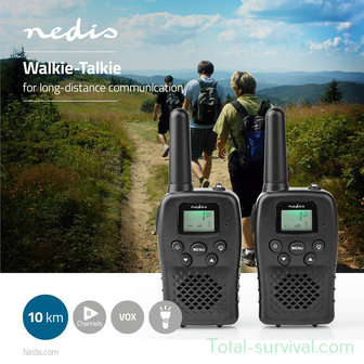 Nedis TK1000 PTT / VOX communication two-way radio set, up to 10 km