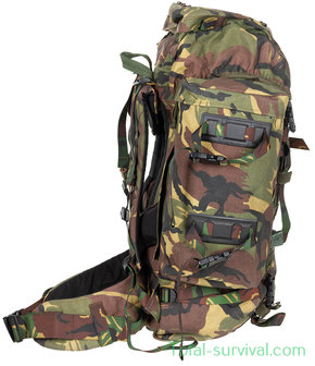 Dutch army ARWY field backpack 80L with side bags and Daypack carriers, Woodland DPM