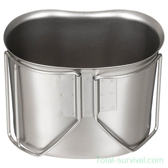 MFH US Canteen Cup, Edelstahl, faltbare Griffe