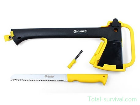 Ganzo survival ax 3-in-1 with saw and flint