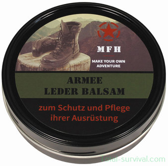 MFH Leather balm, &quot;Army&quot;, colorless, 150ml can