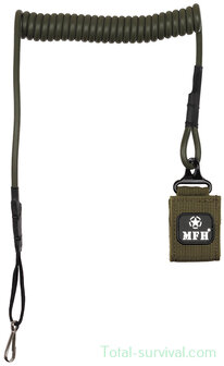 MFH Lanyard for Pistol, OD green, with carabiner